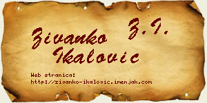 Živanko Ikalović vizit kartica
